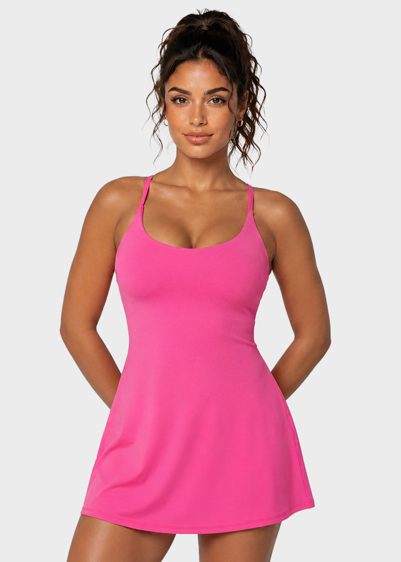 Plush Backless Tennis Active Dress