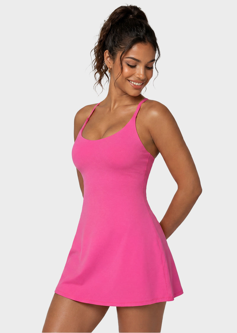 Plush Backless Tennis Active Dress