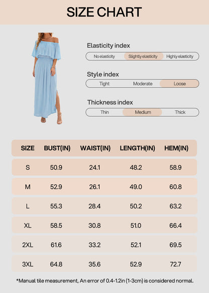 Women's Plus Size Off Shoulder Maxi Dress with Pockets