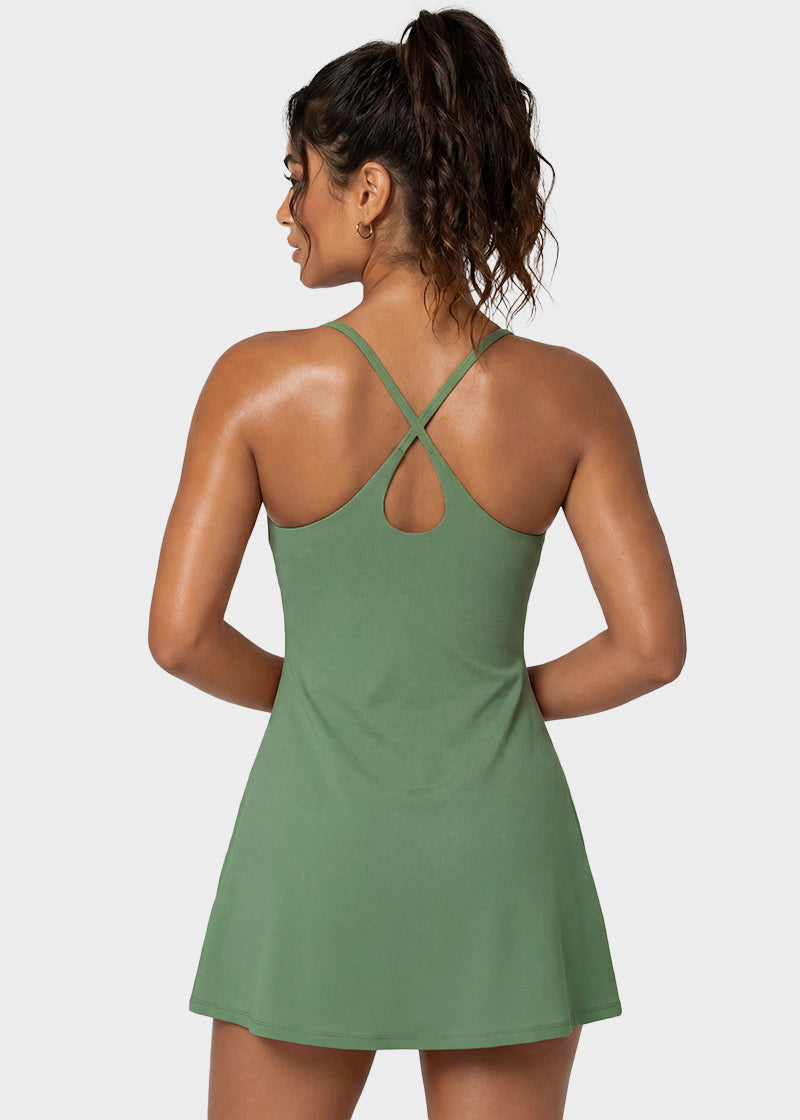 Plush Backless Tennis Active Dress