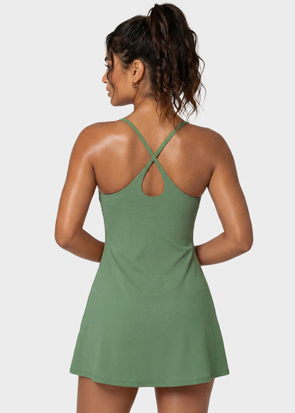 Plush Backless Tennis Active Dress