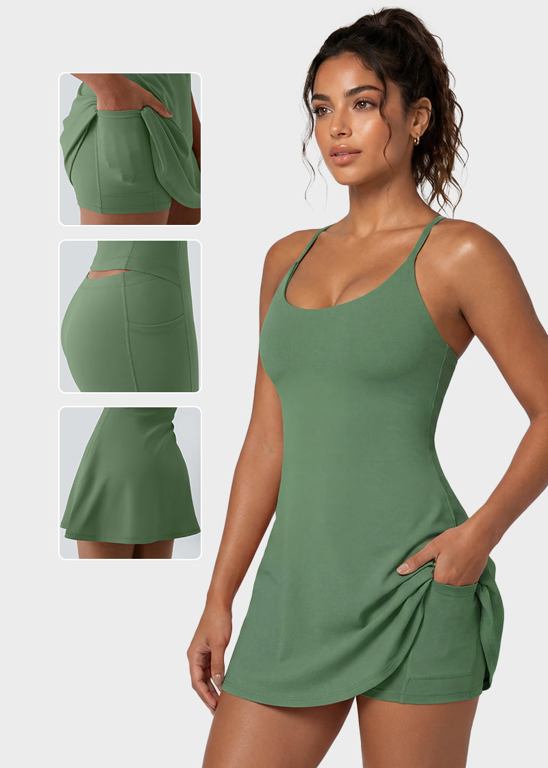Plush Backless Tennis Active Dress