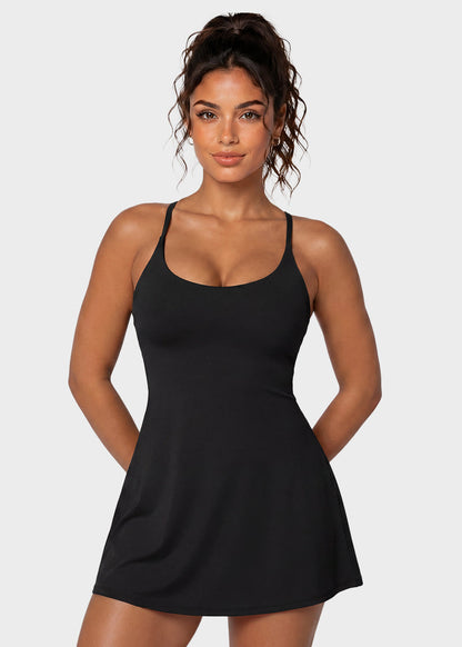 Plush Backless Tennis Active Dress