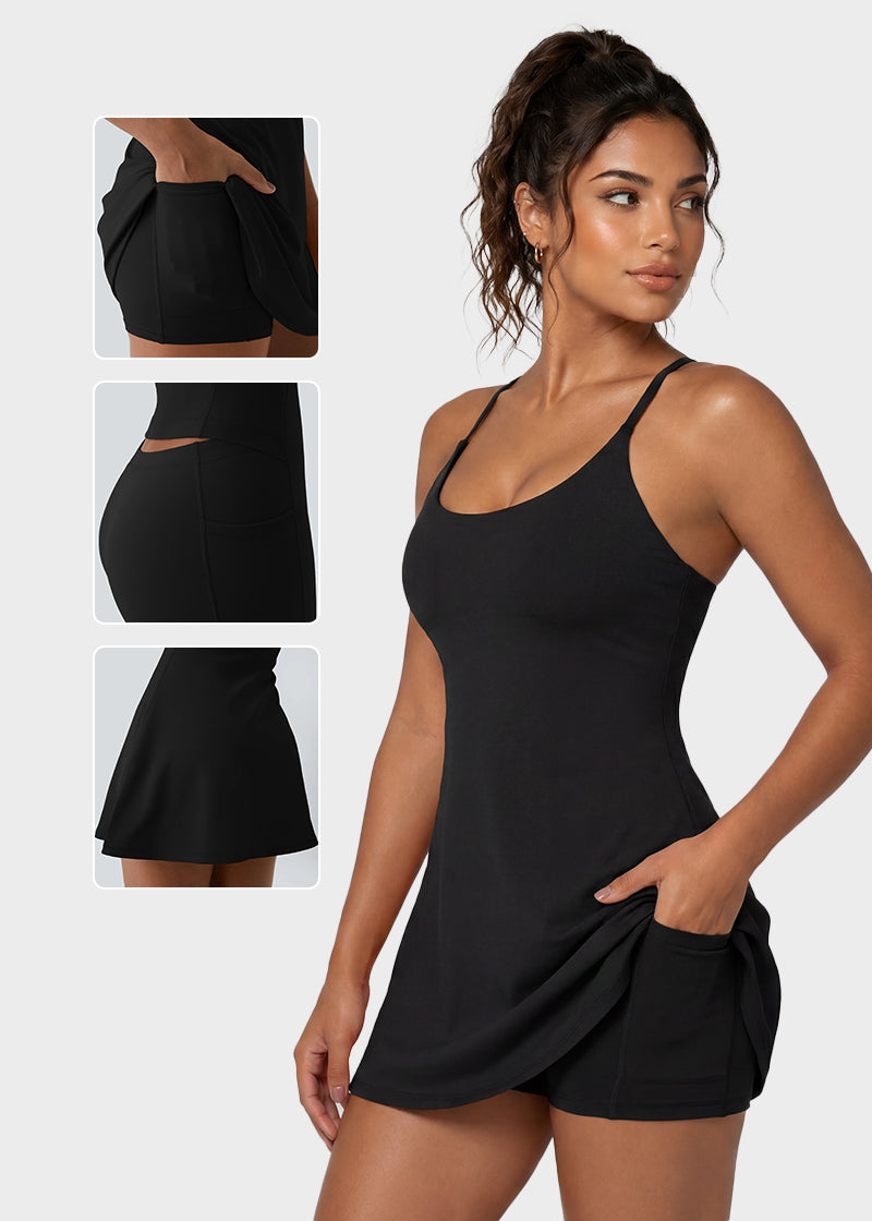 Plush Backless Tennis Active Dress