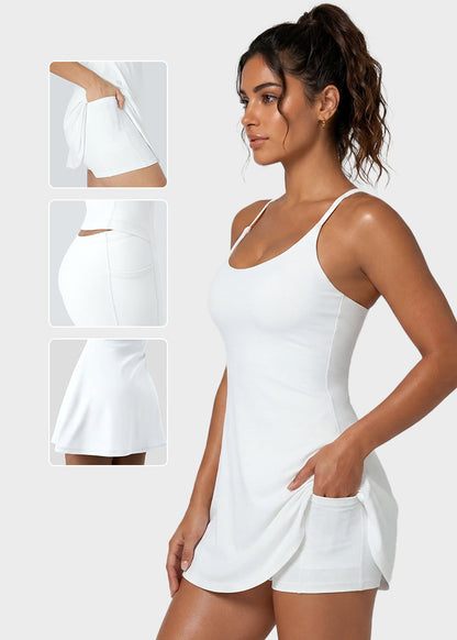 Plush Backless Tennis Active Dress