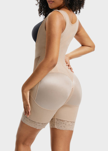 PowerMesh Double-Layer Open Bust Full Body Shaper